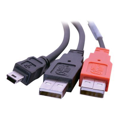 C2G 2m USB 2.0 One Mini-B Male toTwo A Male Y Cable
